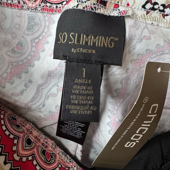 NWT Chico’s So Slimming Brigitte Medallion Print Slim Ankle Pants High Waist 8 - Picture 6 of 9